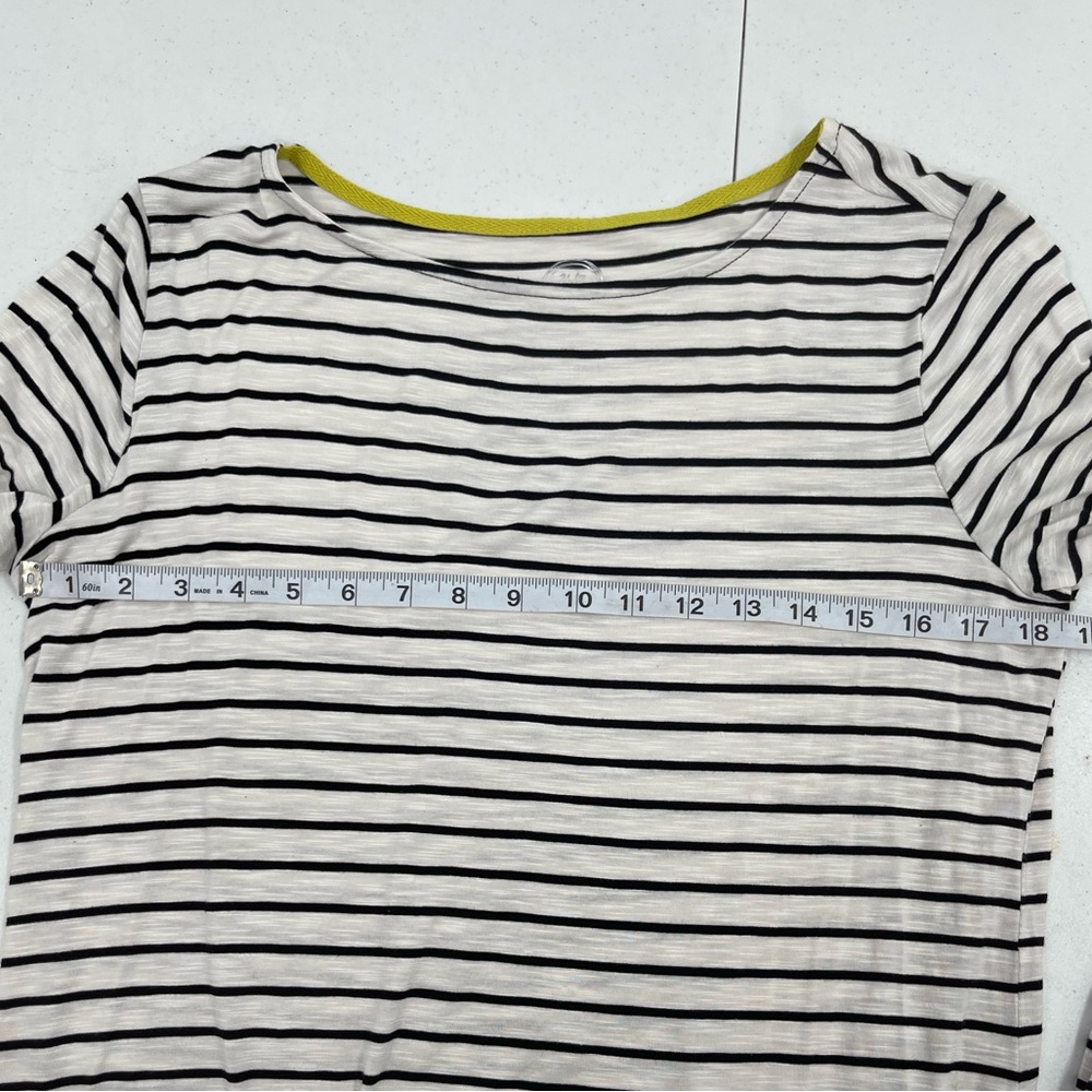 Maurices Striped Shirt Ruffle Cuffs Black White Size Large - Picture 8 of 10
